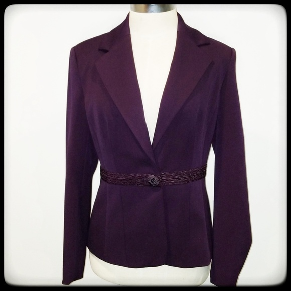 Peck & Peck Jackets & Blazers - 🌸Peck&Peck Eggplant Belted Blazer